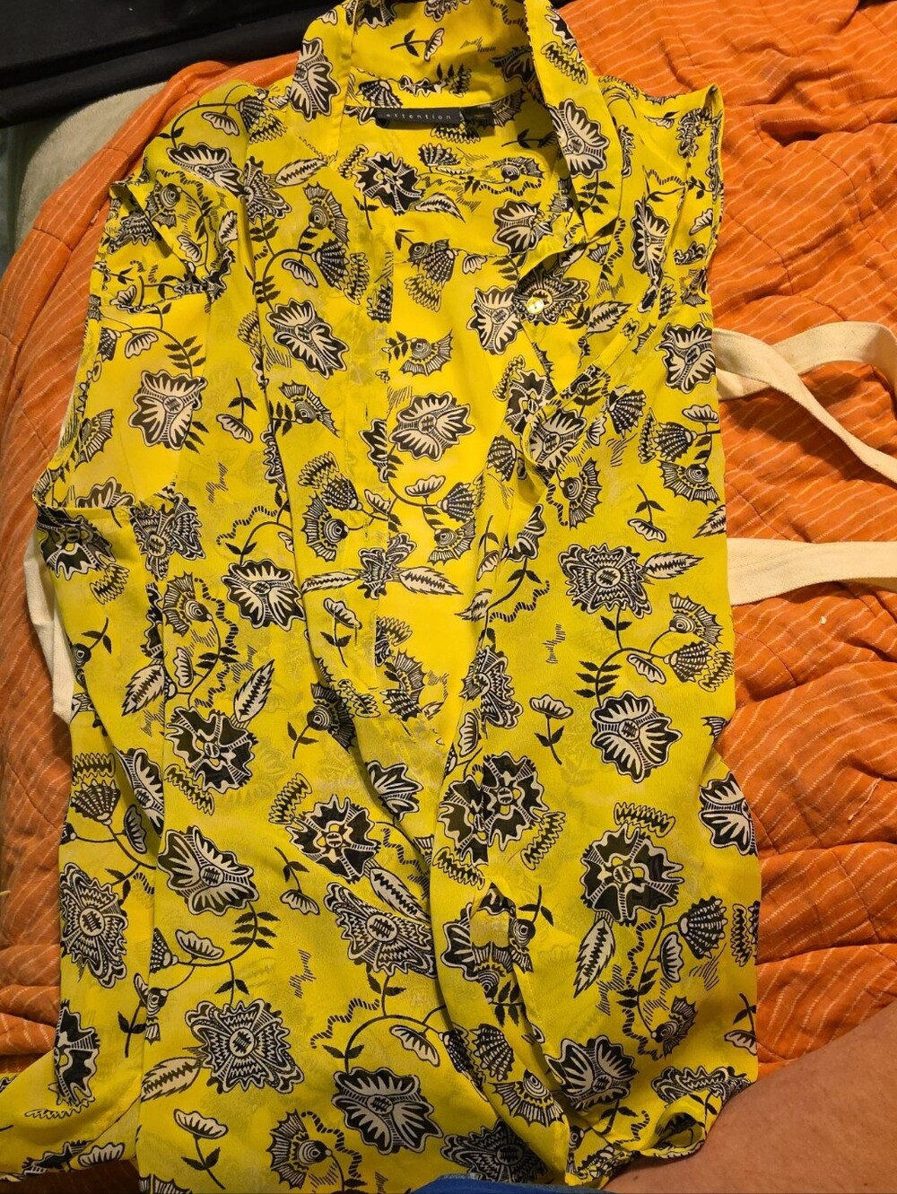 attention Yellow Floral Mini Shirt